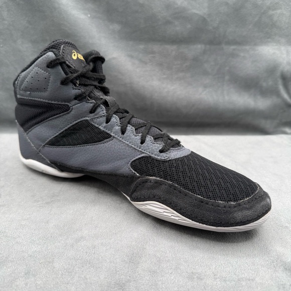 Asics Matflex 6 Athletic Wrestling Shoes Mens Size 8.5 Black Champagne Gold - Picture 8 of 14